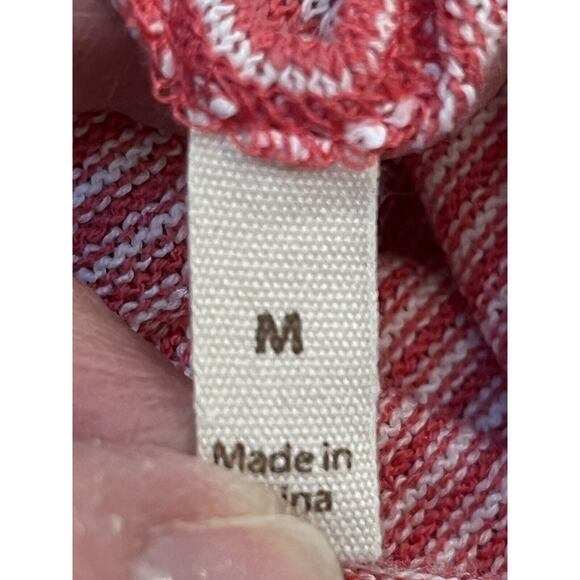 Soft Surroundings Women's Size Medium Pink/White Striped Cutout Back Tunic Top - Picture 3 of 11